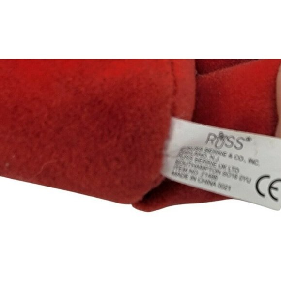 Russ Berrie "United We Stand" Teddy Bear Beanbag Plush Red 8" Stuffed Animal - Picture 3 of 3